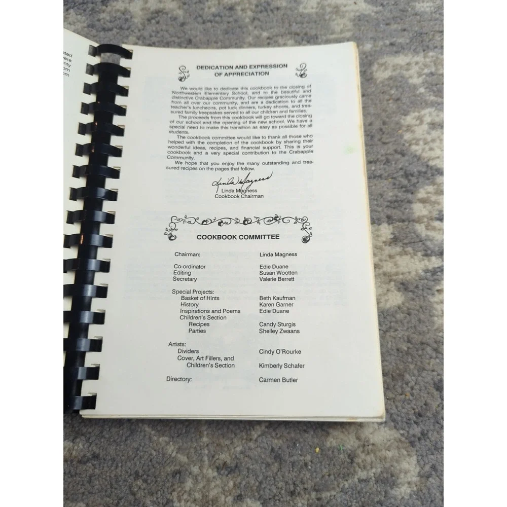 Northwestern Elementary Alpharetta, GA Cookbook Vtg‎ 1991 Crabapple Community